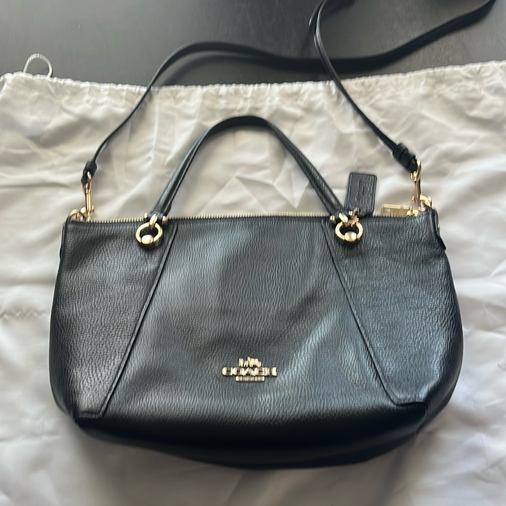 Coach Black Leather Tote Bag
